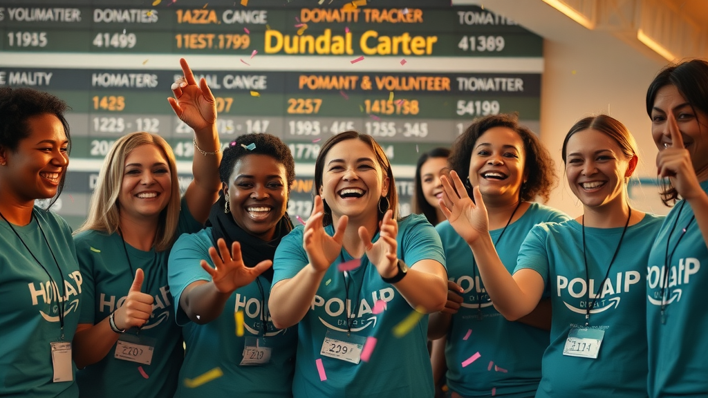 optimistic nonprofit team achieving results, celebrating donor management success, strategic plan, nonprofit leadership, management skills