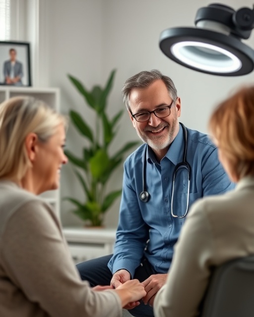 experienced telehealth professional, reassuring, listening to a patient, photorealistic, modern home office setup, highly detailed, clear video call interface, high dynamic range, neutral tones, soft lighting from a ring light, shot with a 24mm lens.