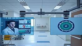 advanced telehealth devices, sophisticated, for remote patient diagnosis, photorealistic, detailed hospital ward environment, highly detailed, showcasing live monitoring capabilities, 8K definition, clean industrial design, direct overhead lighting, shot with a 70mm lens.